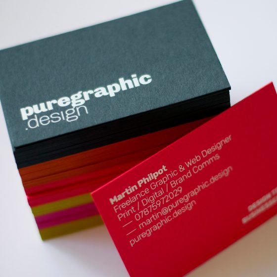 Pure Graphic Design foil block business cards