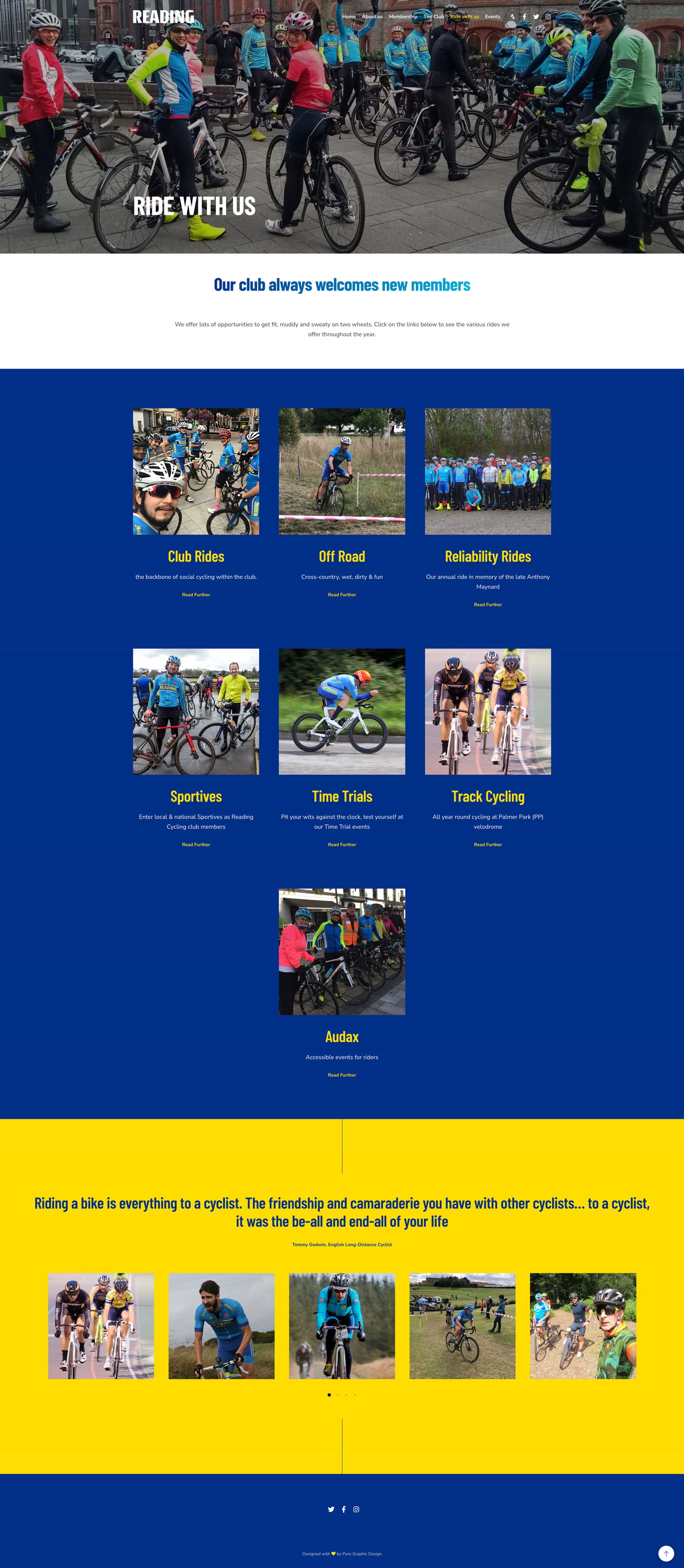 reading cycling club page